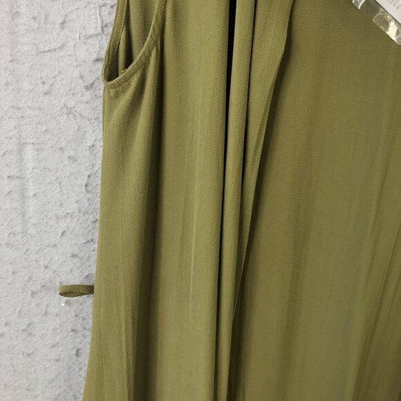 Serena Williams Signature Statement Duster Vest Womens 1X Olive Green Made USA - Picture 12 of 16